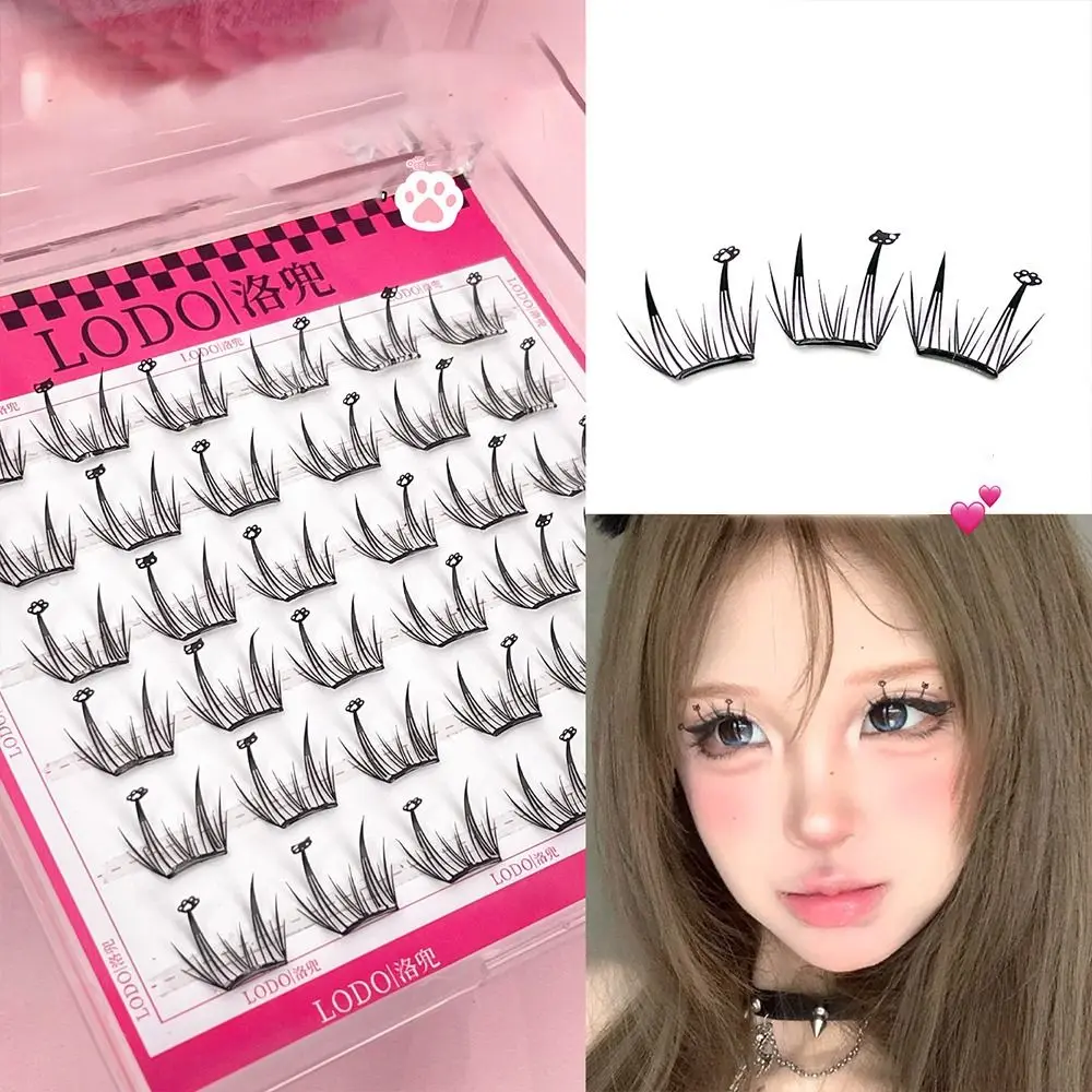 Easy to Apply At Home Self-Adhesive Lash Clusters Anime No Glue Needed Manga Lashes Thin Strip Elf False Eyelashes Women