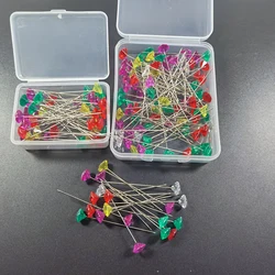 Coloful Sparkle Diamond Head Pushpin Transparent Map Flower Pin Cork Board Sewing T Pins for Fabric Clothing DIY Sewing Crafts