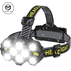 Rechargeable 10 LED Headlamp Flashlight with White Red Lights Head Lamp Light Outdoor Camping Cycling Running Fishing Headlight