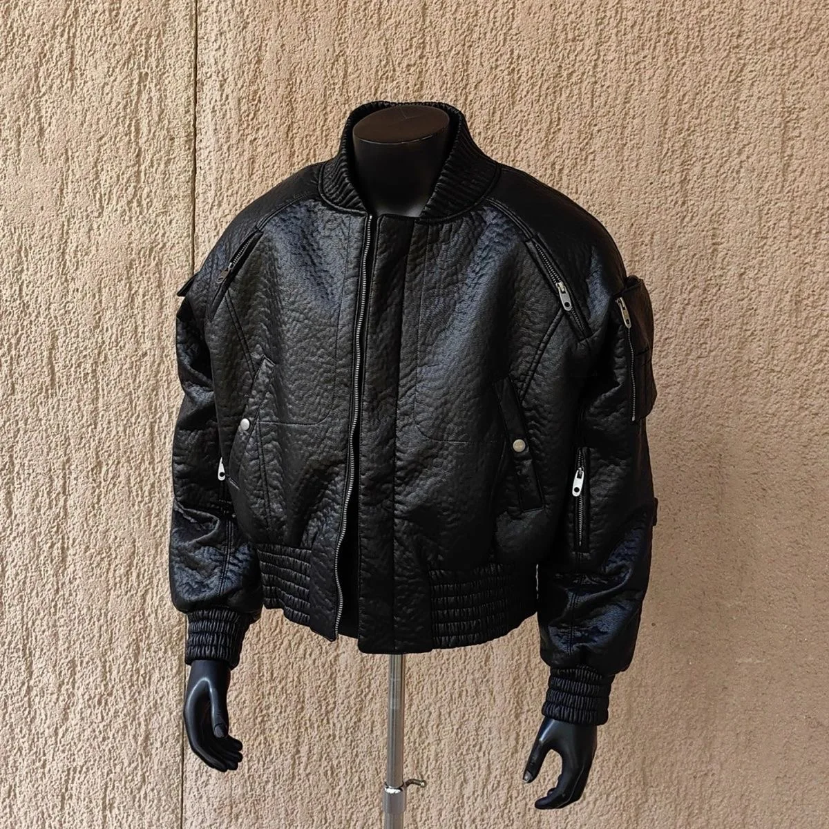 

Повседневное мужское кожаное пальто American Sle Motorcycle Jaet с бейсбольным воротником, зимняя верхняя одежда Thiened