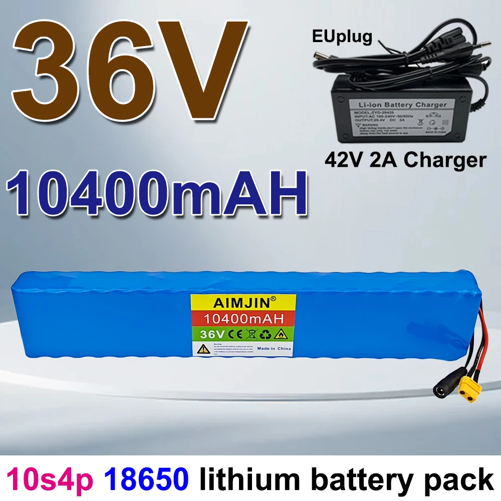 

New 10S4P 36V 10.4Ah Lithium-ion Battery Pack 600W, 30A, Suitable for Bicycles, Cars, and Electric Scooters,with Built-in BMS