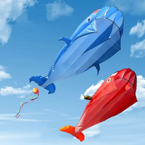 2.2 Meter 3D Large Dolphin Kite Flying Soft Kites Line Ripstop Nylon Outdoor Toys Octopus Kite Factory Alien Inflatable Kites