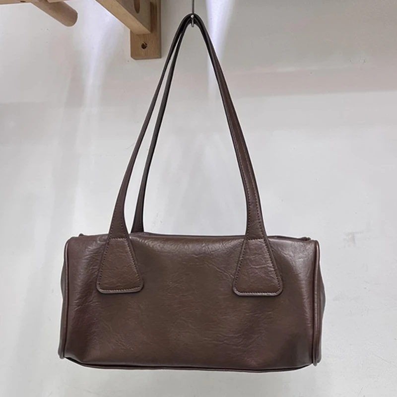 

Сумка-Подушка Женская из экокожи, Роскошный дизайнерский кошелек в винтажном стиле, вместительный простой саквояж на плечо для подмышек, 2024