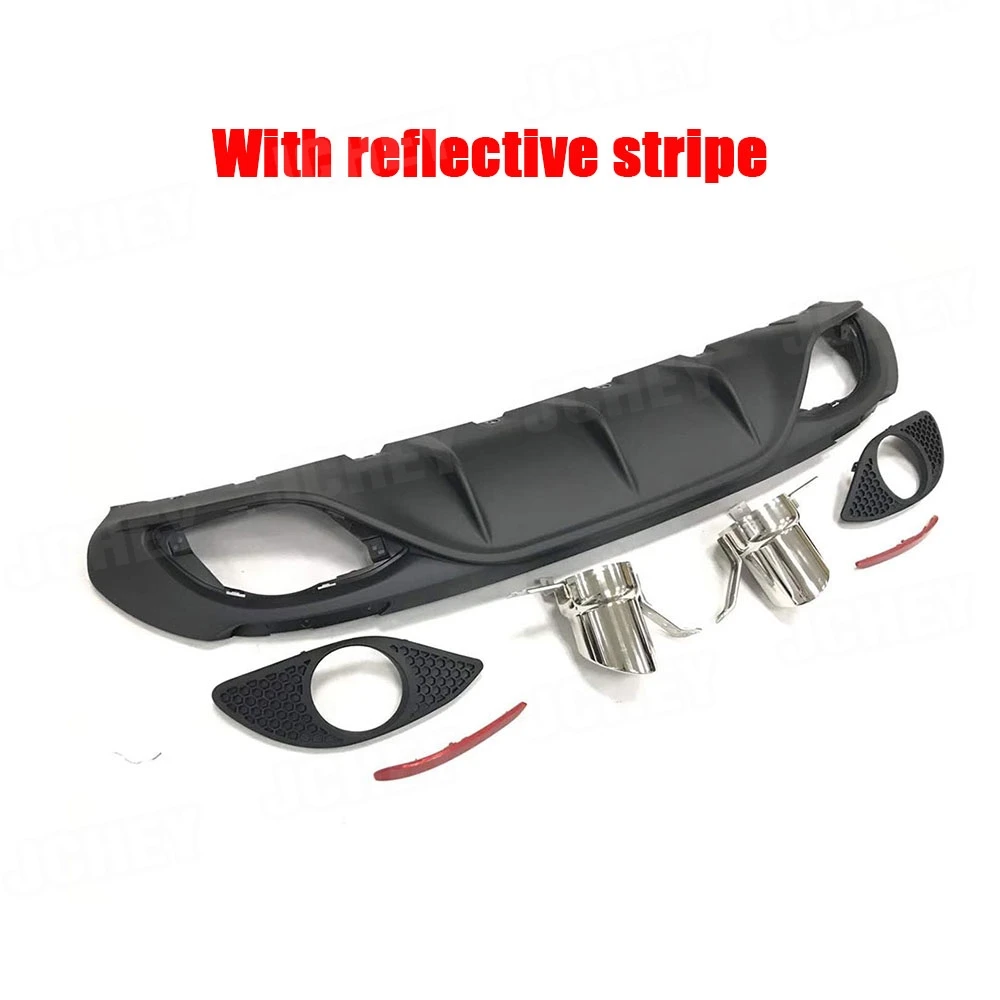 Rear Lip Diffuser Spoiler With Steel Exhaust for Alfa Romeo Giulia Standard 16-19 Sport PP Material Rear Bumper Guard Protector
