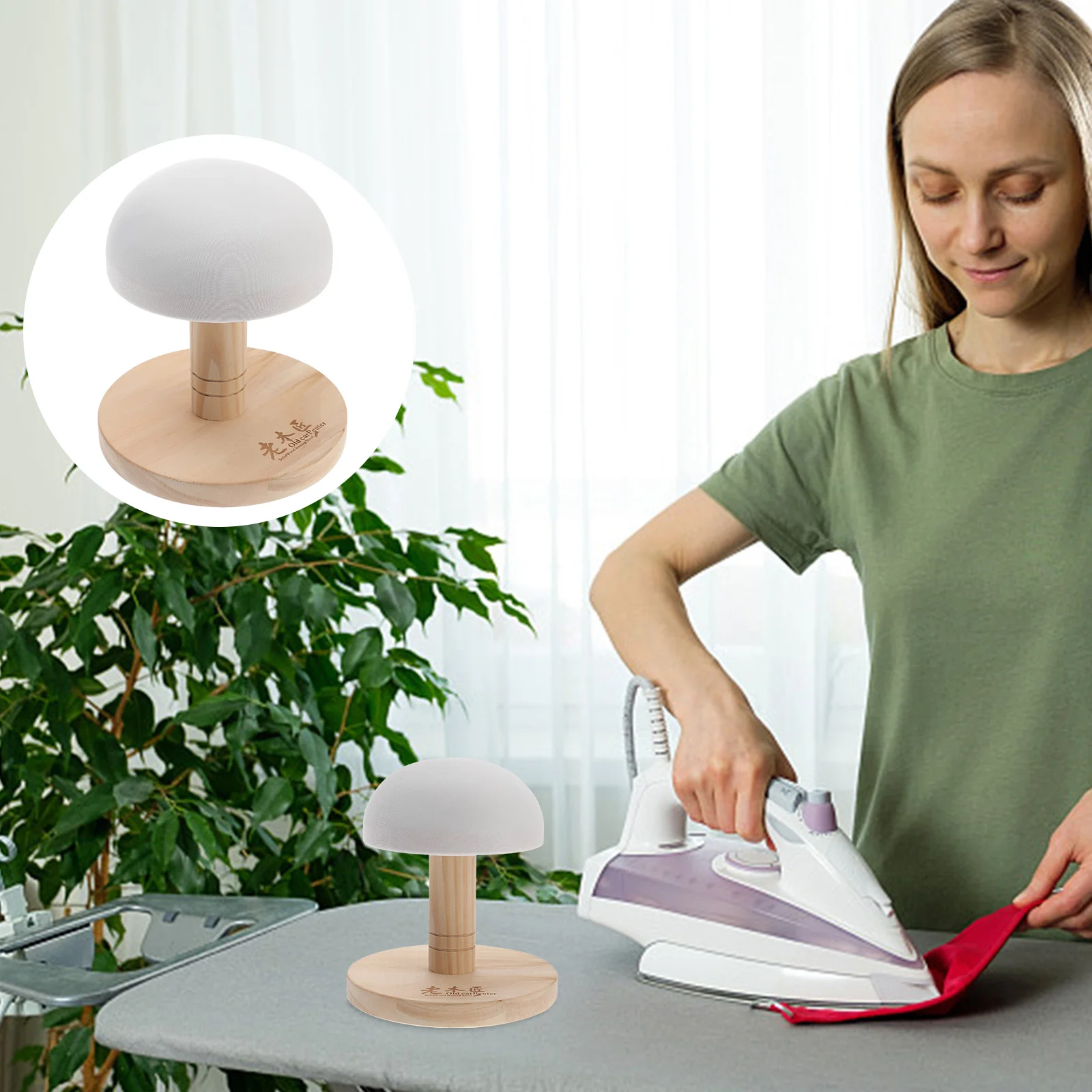 Ironing Board Iron Wooden Clothes Stand Pad Pressing Tools Table Wood Stool Clothing Minicoated Surface Cloth Tabletop Sleeve