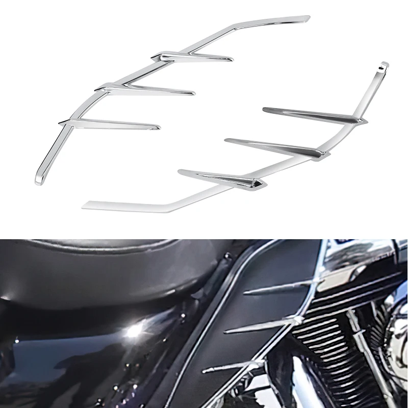 Motorcycle ABS Plastic Mid-Frame Side Air Deflector Trim For Harley Touring Road King Street Electra Glide 2009-up