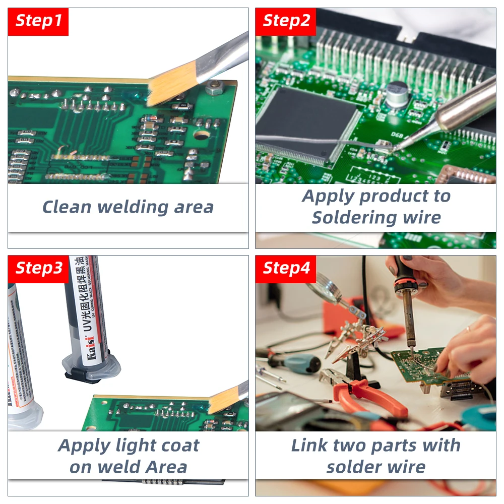 Kaisi Soldering Paste Mild Rosin 20G Welding Environmental Soldering Paste Flux for PCB IC Parts Repair BGA CPU LED Rework Tools