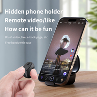 Fingertip Remote Control Bluetooth Scrolling Ring with Phone Stand Wireless Camera Shutter Selfie Button Digital Page Turner