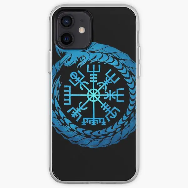 Vegvisir Jormungandr World Serpent Iphon  Phone Case Customizable for iPhone 6 6S 7 8 Plus 11 12 13 14 Pro Max Mini X XS XR Max