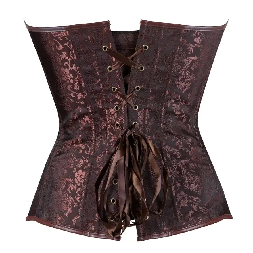 Steampunk corsetto Bustier Top per le donne Plus Size Burlesque ecopelle Overbust Lingerie Body Shaper corsetti gotici