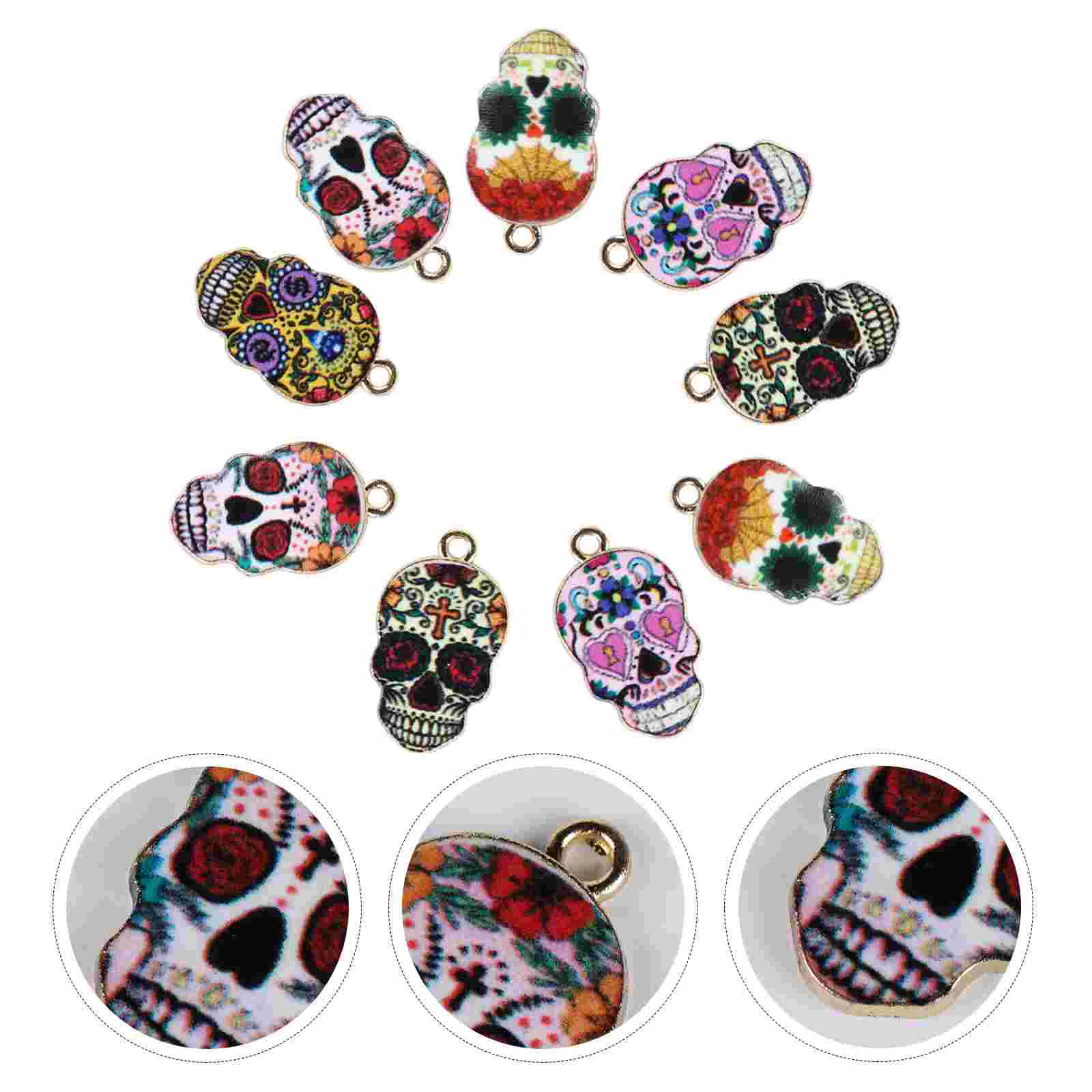 

50 Pcs Skull Pendant Jewelry Supplies Necklaces DIY Earring Pendants Ornaments Accessories