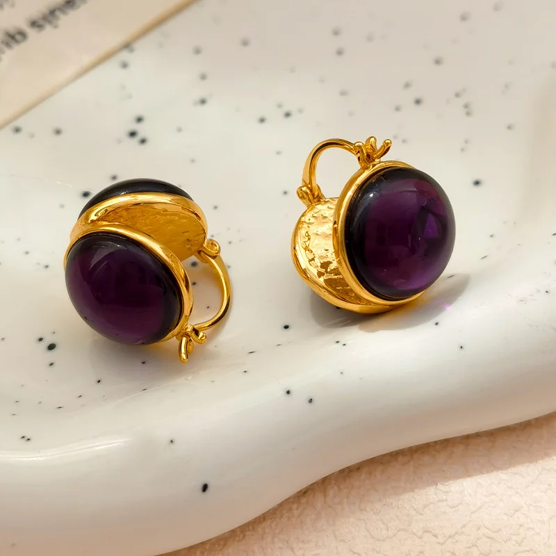 Trendy Jewelry Vintage Temperament Glass Earrings For Women Party Gifts Simply Design Ear Accessories 2023 Trend New Hot Sale