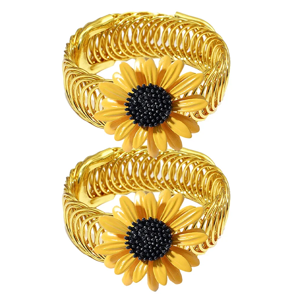 

2Pcs Curtain Tieback Buckles Sunflower Design Metal Decorative Curtain Holders for Living Room Bedroom Kitchen Decor Curtains