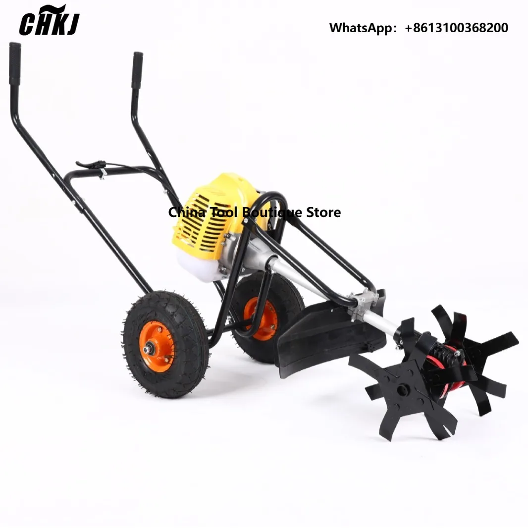 2-Stroke Engine Mini Power Tiller Single Cylinder Hand Push Gardening Tools of Brush Cutter or Hedge Trimmer Farm Machinery