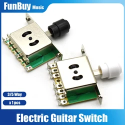 3 /5 Way Electric Guitar Pickup Toggle Selector Switch with Round Switch Tip for FD ST TL Electric Guitar Black/White