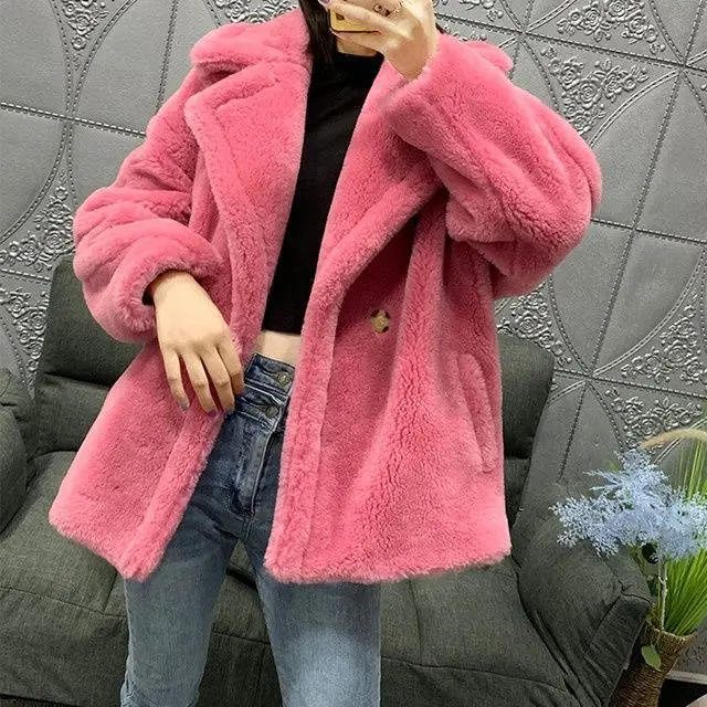 New Lamb Fur Teddy Bear Coat Women Winter Clothes Thick Warm Short Fashion Loose Casual Fleece Winter Jackets Women Clothing view 2