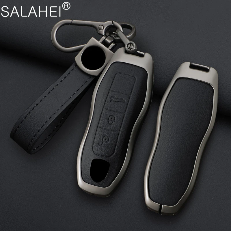 

Car Key Case Cover Shell for Porsche 718 Panamera Spyder Carrera Macan Taycan Boxster Cayman Cayenne 911 970 981 991 Accessories