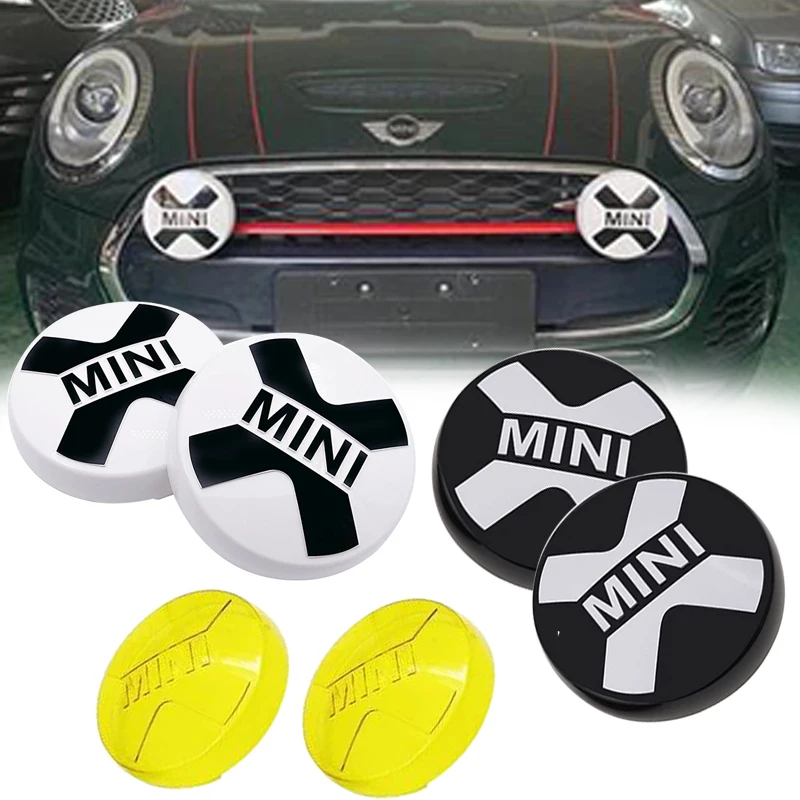 

For BMW MINI COOPER Rally Auxiliary Light Cap Front Bumper LED Car Accessorries Golden Cover Medium Mesh Pull