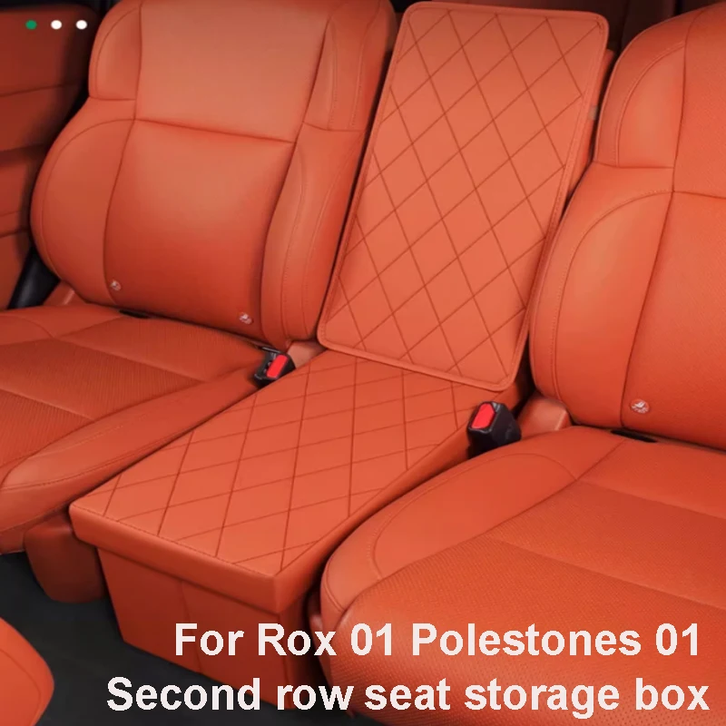 

For Rox 01 Polestones 01 2023 2024 Car Second Row Seat Storage Box Leather High Load-bearing Capacity Interior Accessories