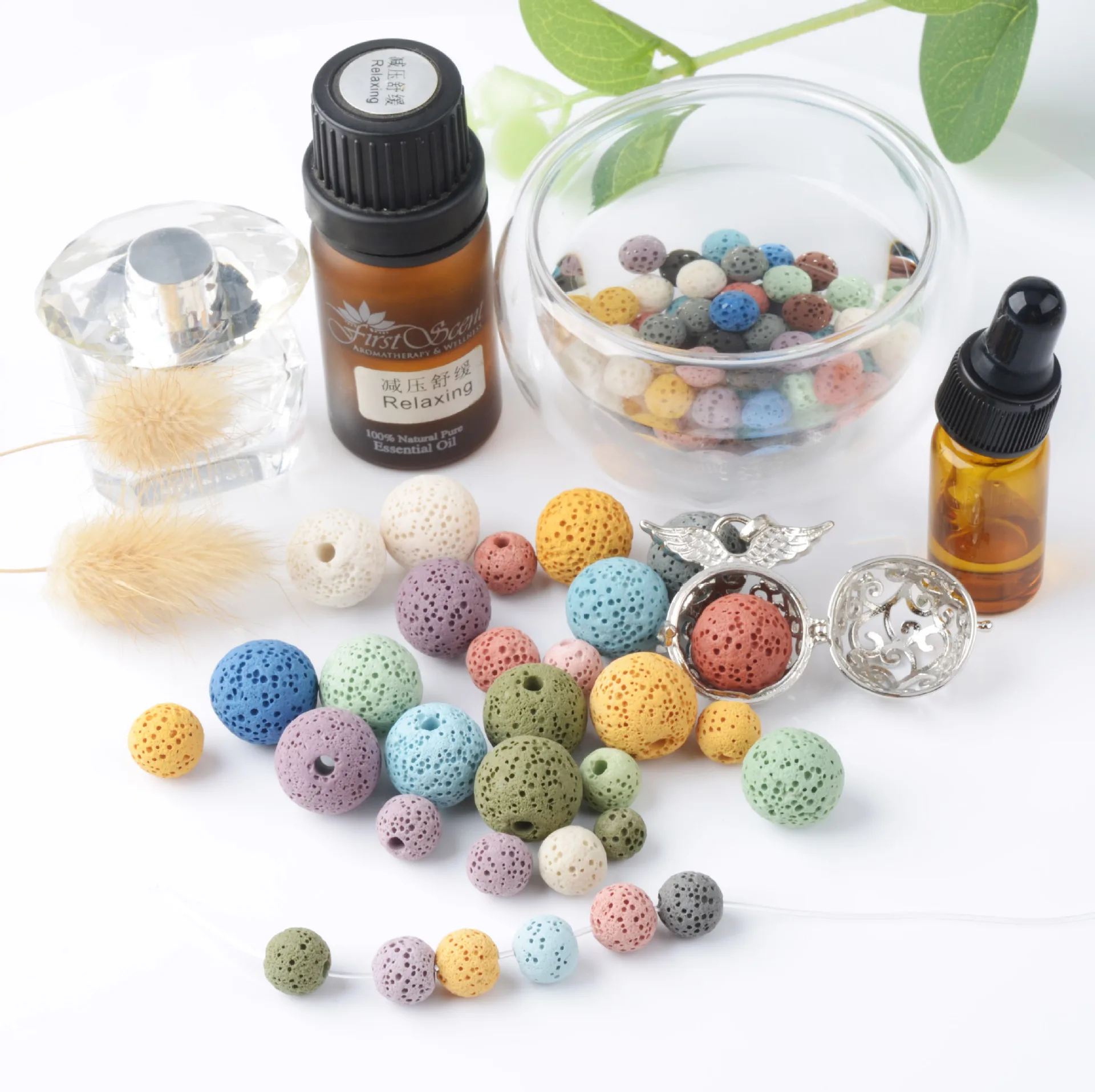 8mm 10mm 12mm Ball Bead Lava Stone beads DIY Aromatherapy Essential Oil Diffuser Jewelry Women Volcanic Rock