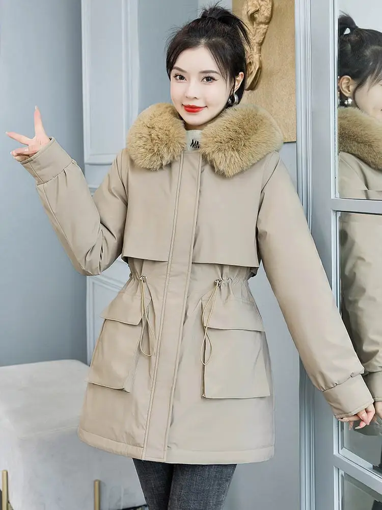 Vielleicht High Quality Removable Lining Winter Parka For Women's Fur Hooded Coat Warm Thicken Female Winter Jacket Clothes 2022