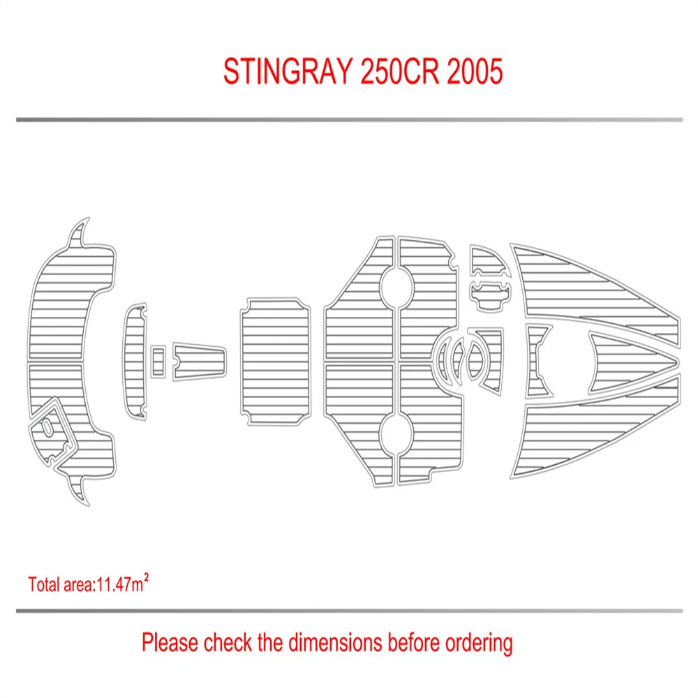 Swim Platform Cockpit Pad Boat EVA Foam Teak Deck Floor Mat For 2005 Stingray 250 CR