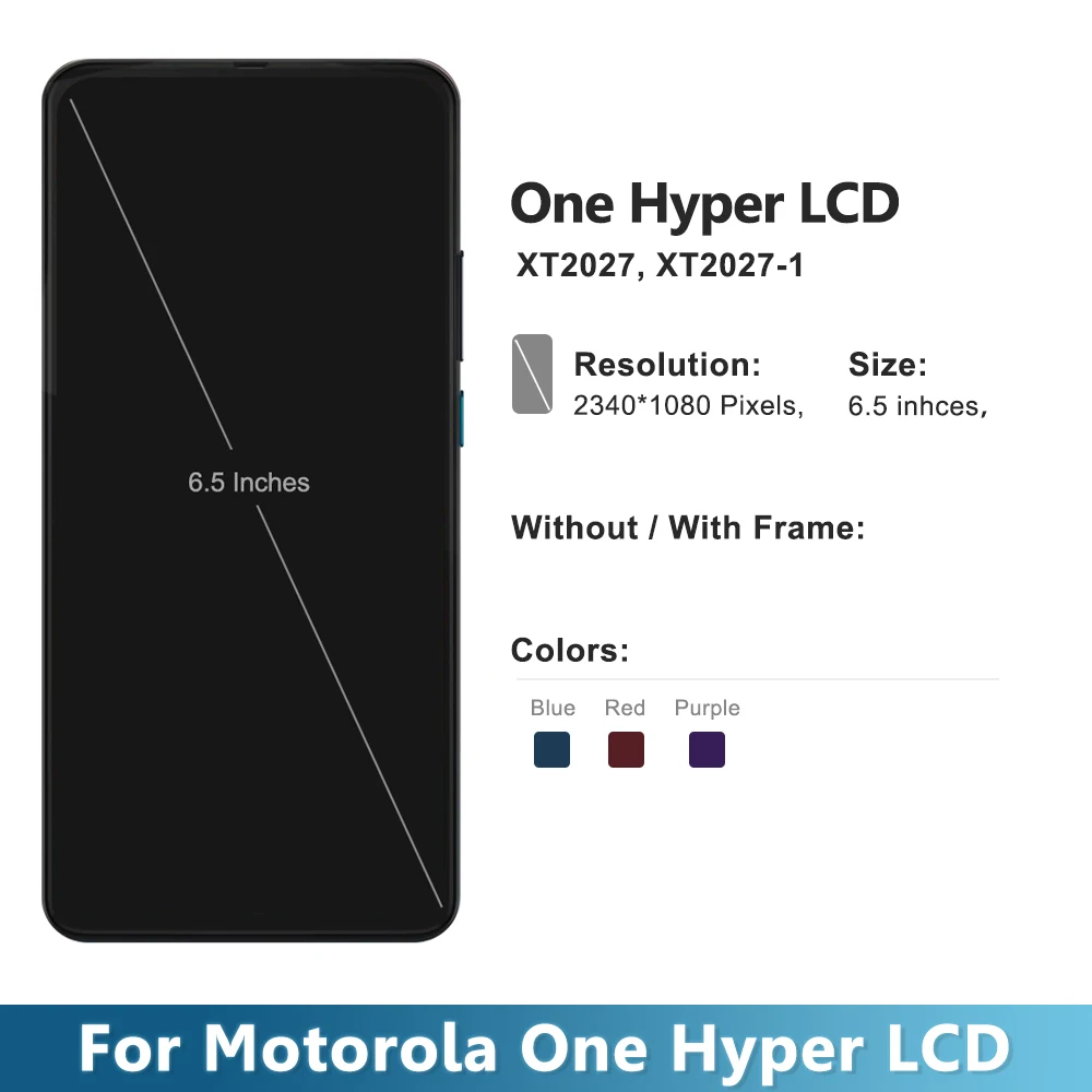 one hyper Screen Replacement, For Motorola Moto One Hyper XT2027-1 LCD Display Touch Screen Digitizer Assembly Replacement