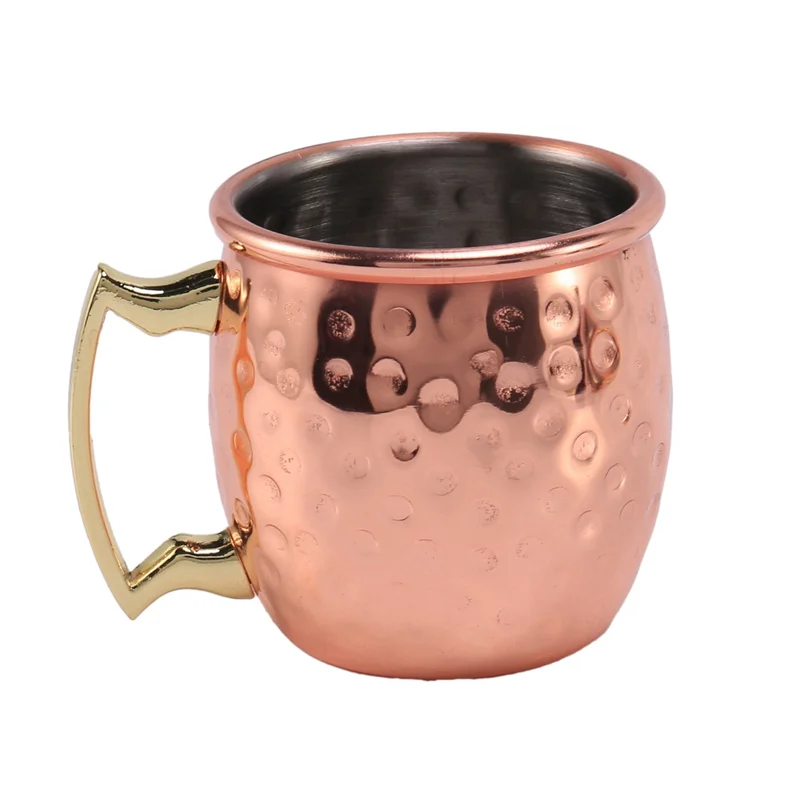 ABBN-Mini 2-Ounce الفولاذ المقاوم للصدأ موسكو البغل القدح اسبريسو أكواب صغيرة النحاس مطلي القدح النار مجموعة من 16