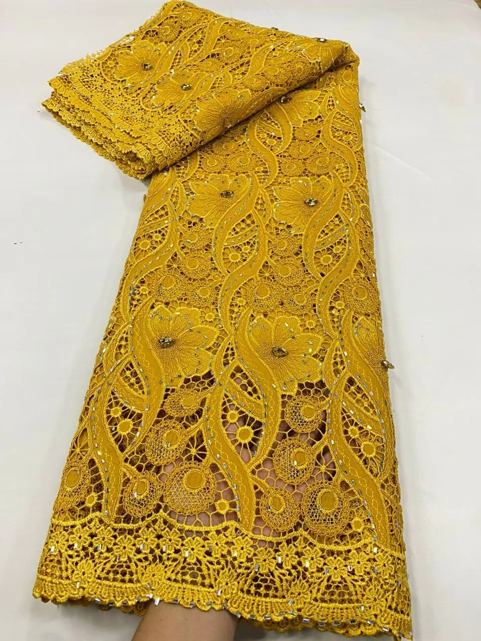 

2025 African Nigerian Tulle Lace Fabric, Cotton Wedding Party Dress, Sequins for Sewing, Embroidery, High Quality, 5Yards,JL532