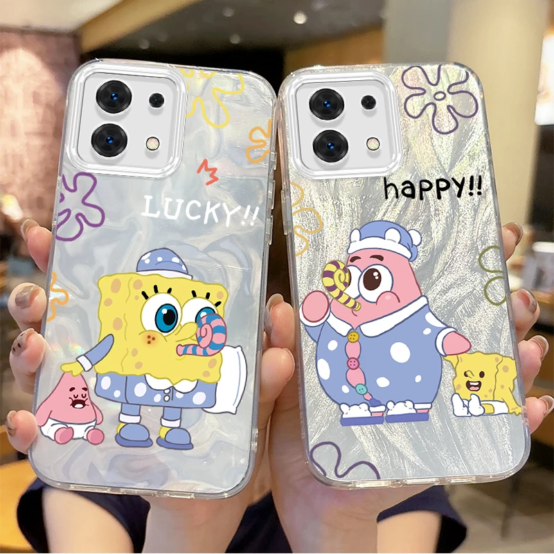

Cute S-SpongeBobs Cartoon Phone Case for Redmi Note13 12 11 10 9 ProPlus 13C 12C 10C 9C A2 A1 Gradient Hard Non-Slip Matte Cover