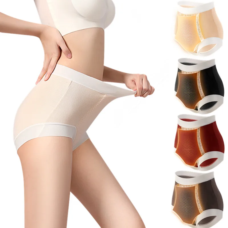 Women's Panties High Waist Sexy Thermal Underwear Traceless Soft Comfortable Briefs Tighten the Abdomen Intimates