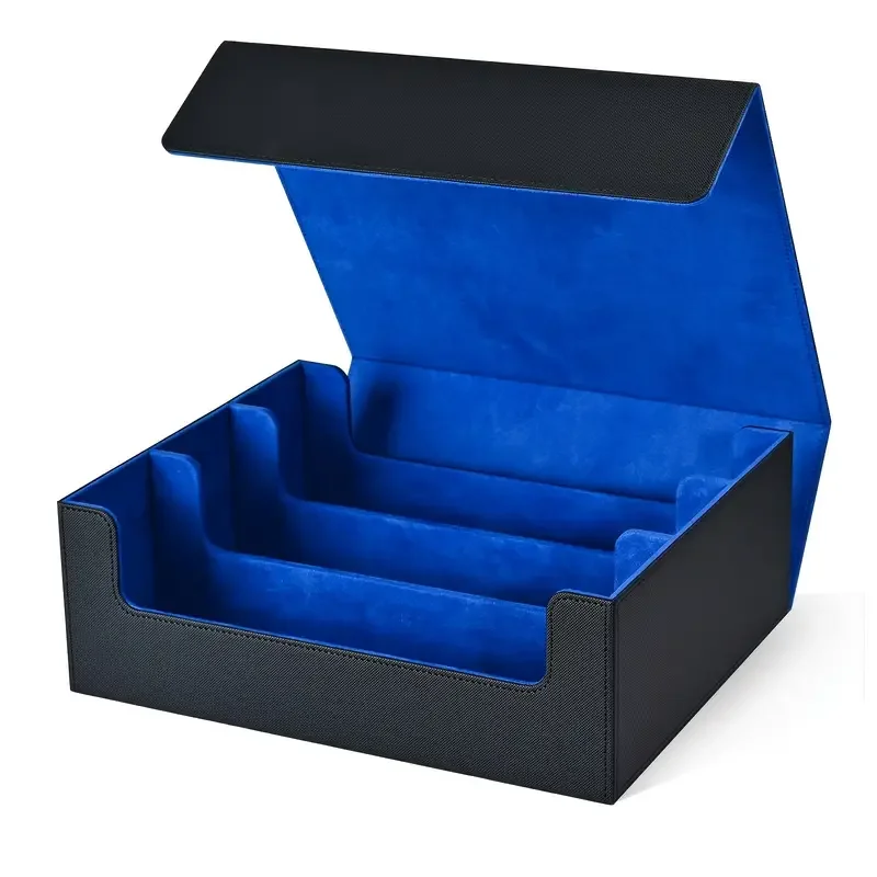 Trading card storage box, can hold 1800+ single decks, magnetic closure PU leather card box, fits for MTG, TCG,Yugion cards