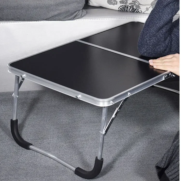 

Portable Foldable Laptop Desk,Computer Table, Picnic Table, Breakfast Serving Bed Tray Folds In Half with Inner Storage Space