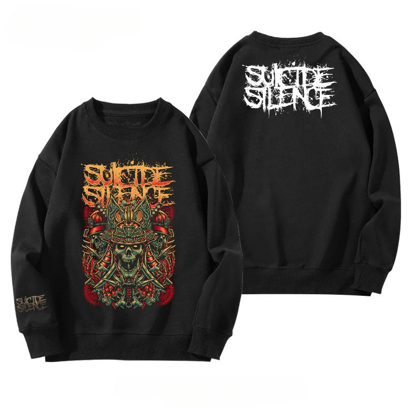 

Новые толстовки с круглым вырезом и принтом группы Suicide Silence для мужчин и женщин, флисовые куртки с длинными рукавами в стиле метал-рок