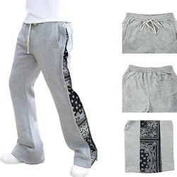 Spring and summer high street double-track hip-hop breasted sports casual loose west coast cashew flower wide-leg trousers