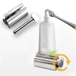 304 Stainless Steel Automatic Toothpaste Dispenser Clip-on Toothbrush Holder Squeezer Rolling Tube Bathroom Accessories Tools