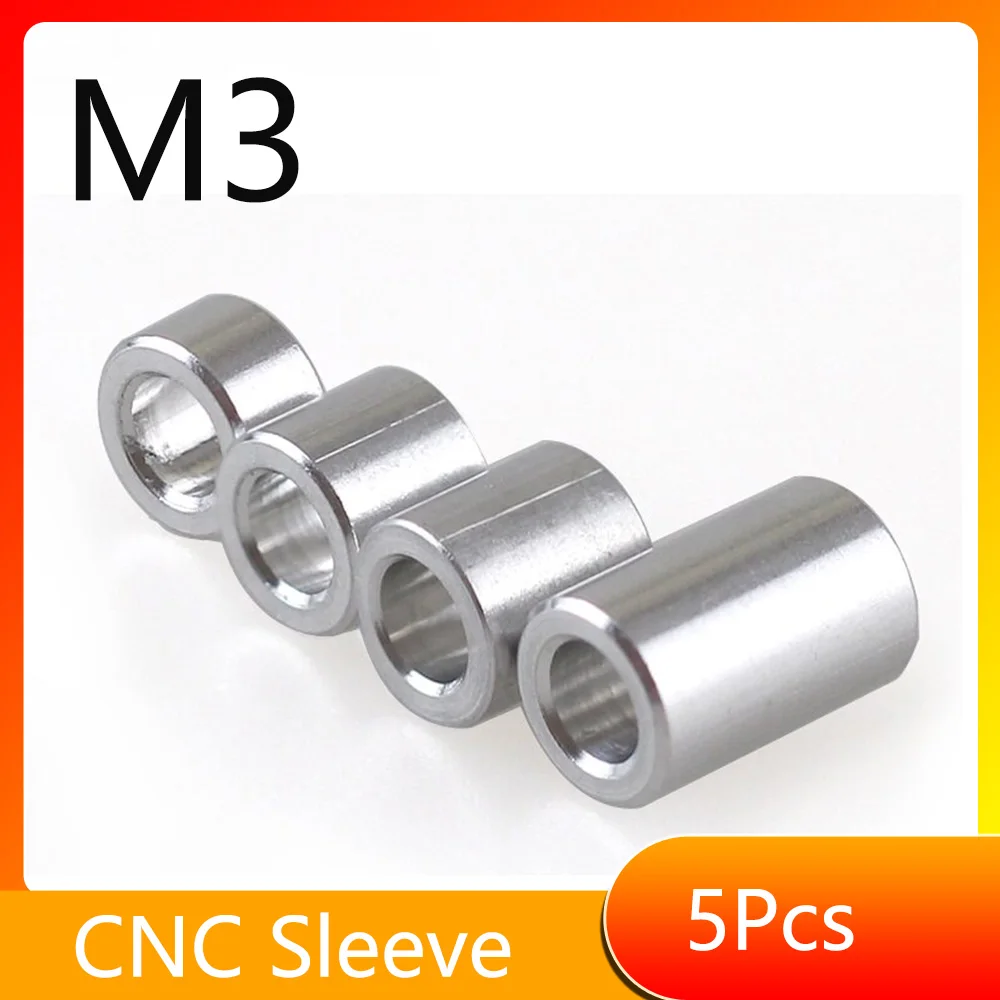 5Pcs M3 Aluminum Alloy Flat Washer Gasket Length 1.0mm~35mm CNC Sleeve Non-threaded Stand-off Spacer For RC Model Part