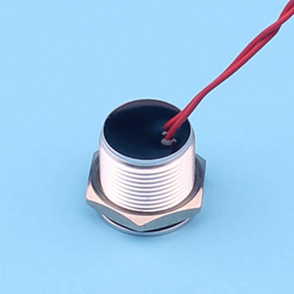 1pc/lot IP68 19mm Waterproof  NO Flat Head Momentary Wire Aluminum Oxidation Push Button Piezo Switch