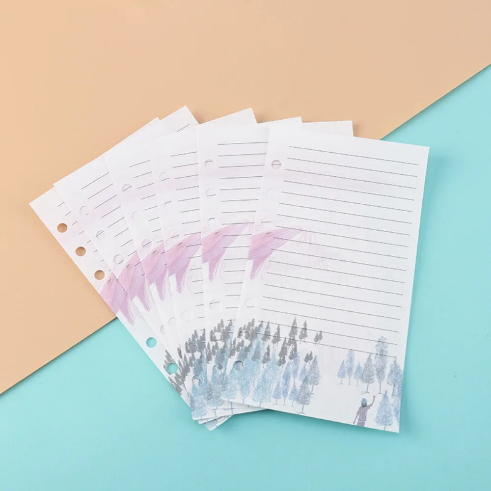 40Sheet A6 Loose-Leaf Notebook Refill Paper Tree Deer Inner Refill Spiral Binder Paper Paper Stationery Cartoon
