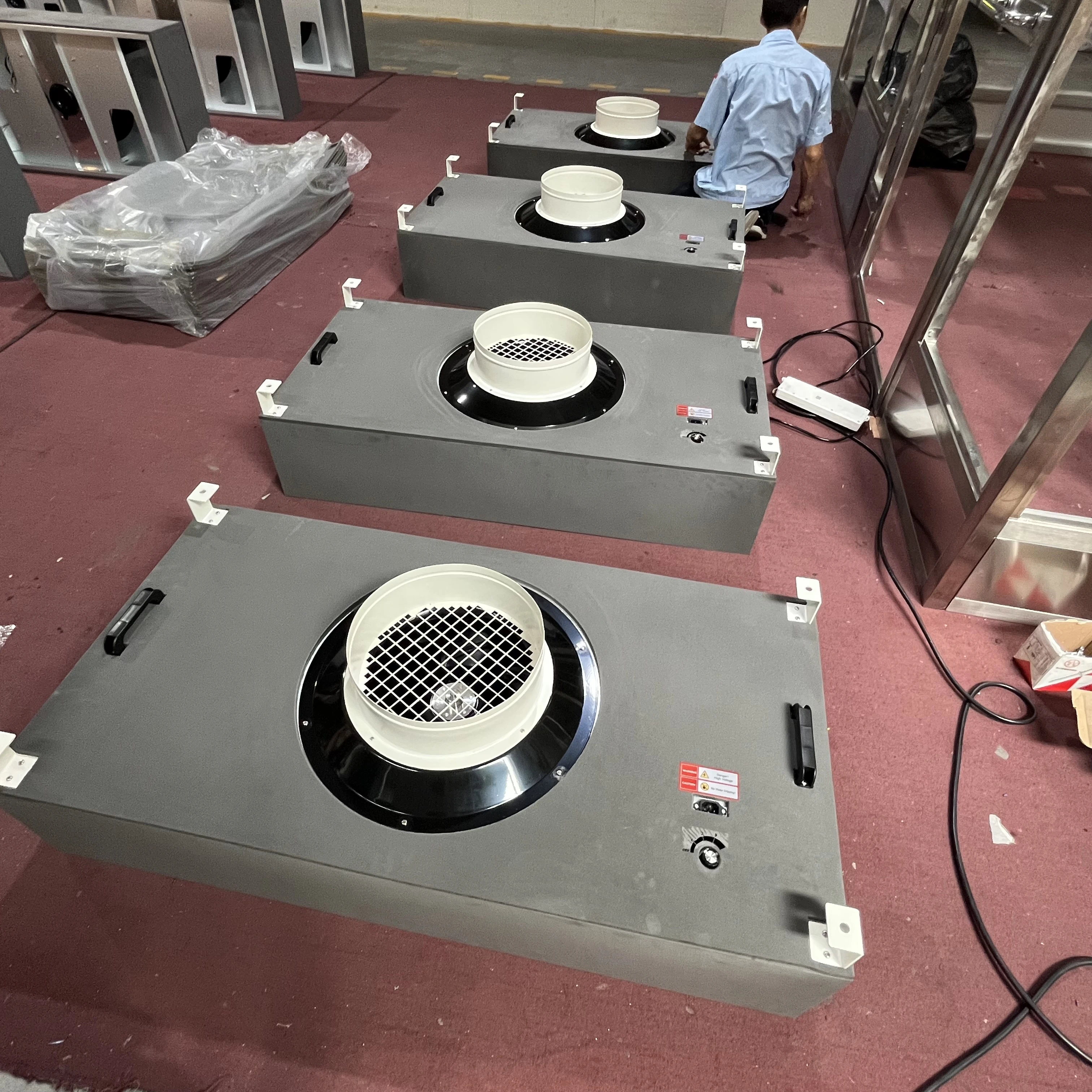 Supplier Direct Selling AC Fan Filter Unit With Insulation FFU With air Duct With H13/H14 HEPA Filter