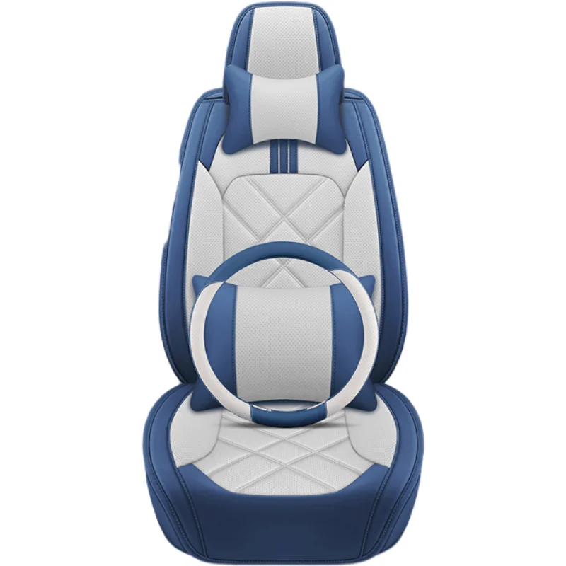 Stylish Durable Artificial Leather Full Seat Front and Rear Seat Covers Universal Car Seat Cover for 90% Sedan SUV