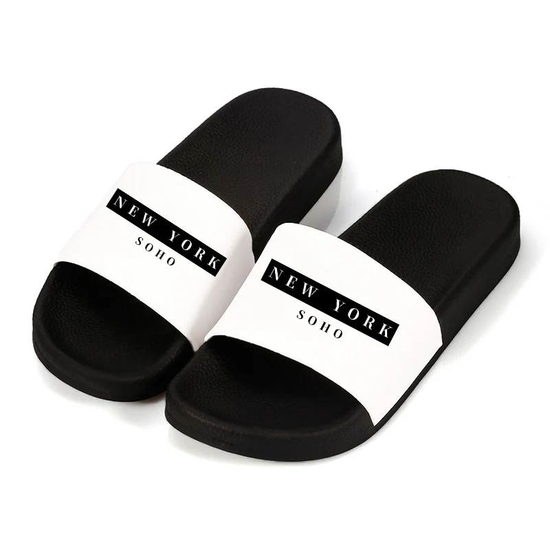 Slipper For Woman  Indoor Home Flip Flops New York Letter Women Sandals Bathroom Non-slip Slipper For Women Shoes Fashion