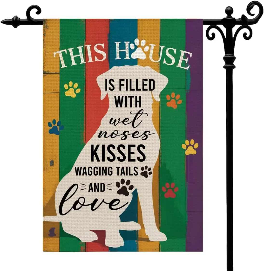 Garden Flag For Outside This House Is Filled With Wet Noses Kisses Wagging Tails And Love Double Sided Yard Flag With Dog Pa yyi