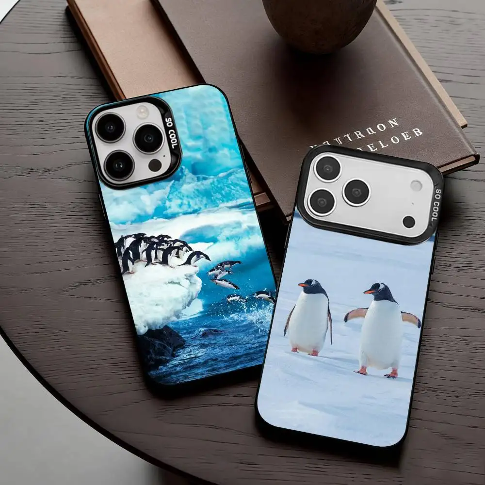 

Animal P-Pingu Penguin Phone Case For iPhone17,16,15,14,13,12,11 Plus,Pro Max Black Candy silver phone case