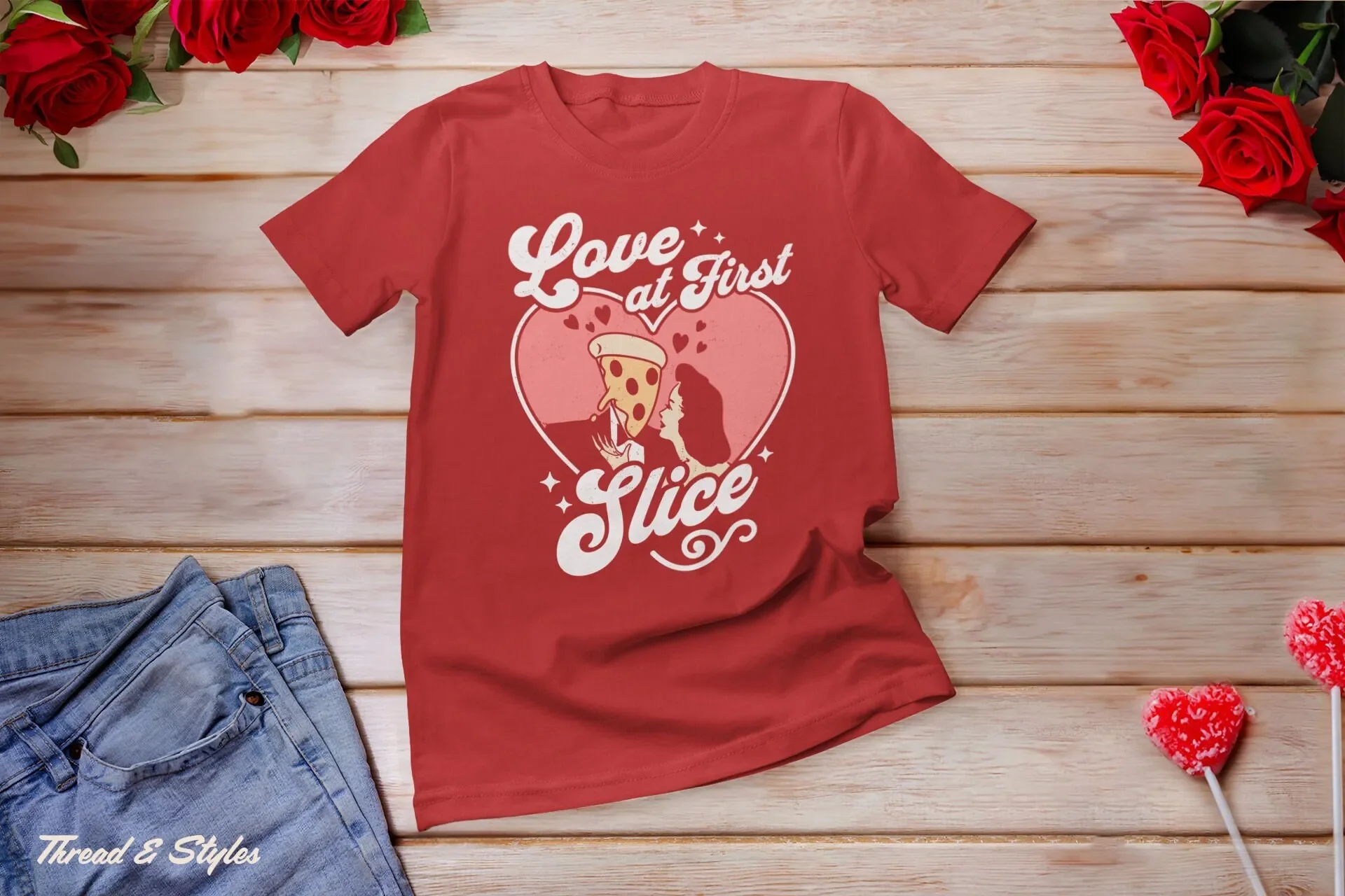 Love At First Slice T Shirt Anti Valentines Day Pizza is my Valentine Lover Galentines
