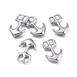 5pcs Anchor Hook Clasps 304 Stainless Steel Connector For Women Men Leather Cord Bracelet Closure Jewelry Making DIY Accessories