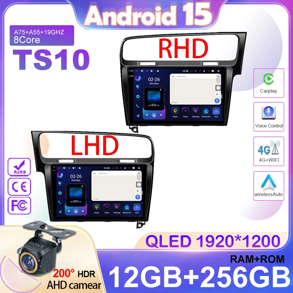 Android Car Radio For Volkswagen VW Golf 7 MK7 VII 2012 - 2021 Intelligent Systems Auto Multimedia Player Navigation GPS Carplay