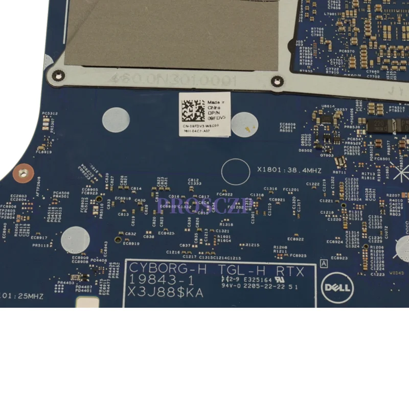 

19843-1 For DELL Inspiron 16 7610 Laptop Motherboard With i7-11800H CPU RTX3060-V6G GPU Mainboard CN-09FDV3 100% Tested OK