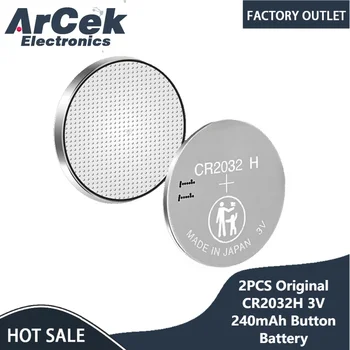 오리지널 단추 배터리, 컴퓨터 마더보드 배터리, CR2032 대용량, CR2032H, 3V, 240mAh, 2 개