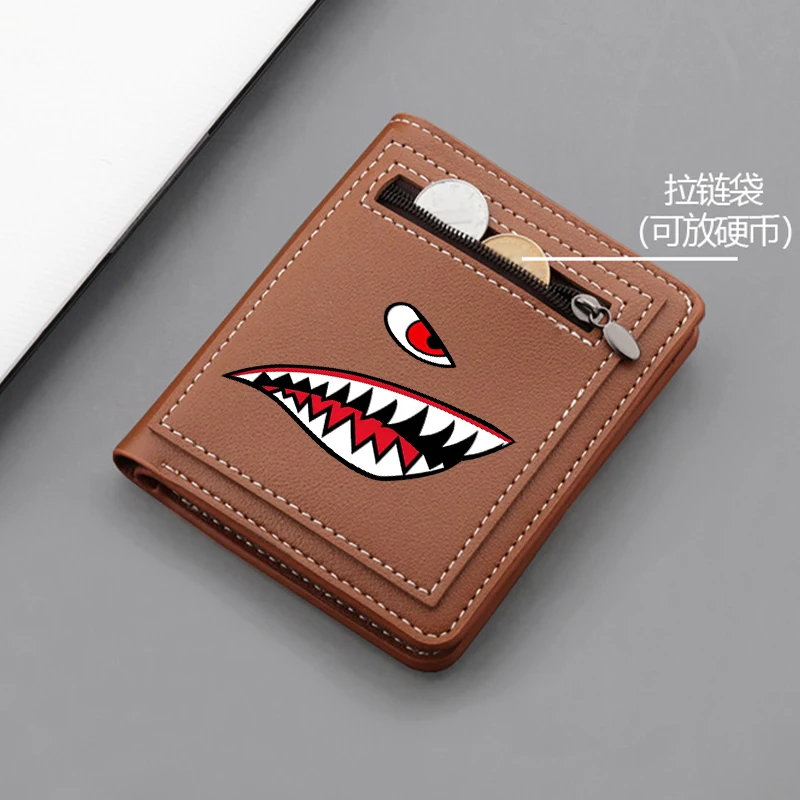 Herren-Geldbörsen im Haifisch-Mund-Design, kurze Geldbörsen, Münztaschen für Herren, Damen-Geldbörsen, Geldtaschen für Damen, Geldbörsen für Frauen, Geschenk – Detail 2
